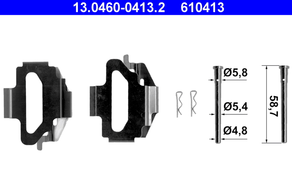 Kit accessori, pastiglia freno ATE 610413