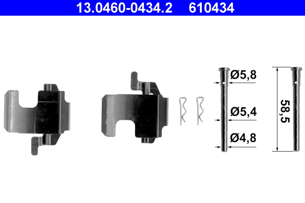 Kit accessori, pastiglia freno ATE 610434