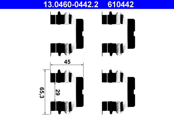 Kit accessori, pastiglia freno ATE 610442