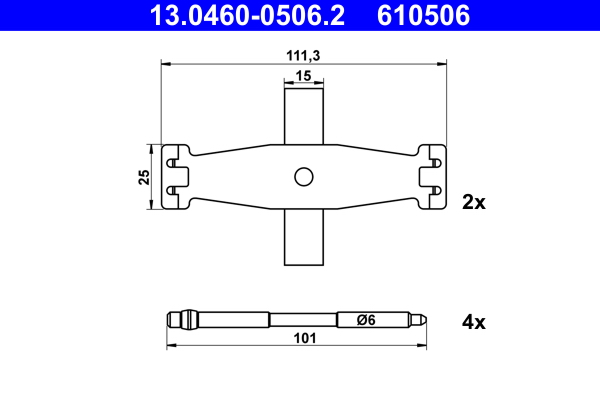 Kit accessori, pastiglia freno ATE 610506