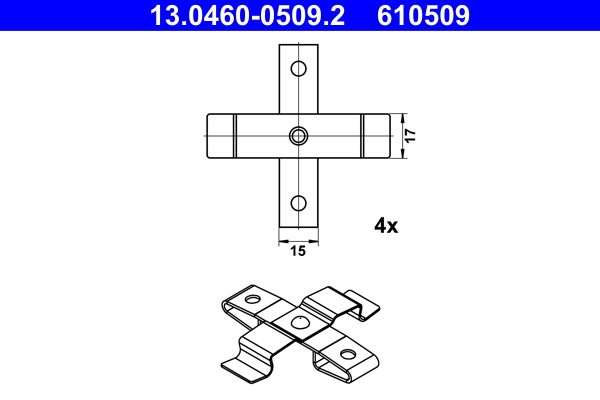Kit accessori, pastiglia freno ATE 610509