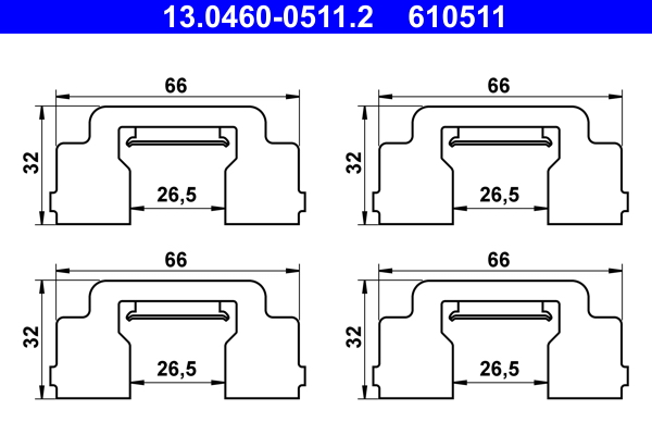 Kit accessori, pastiglia freno ATE 610511