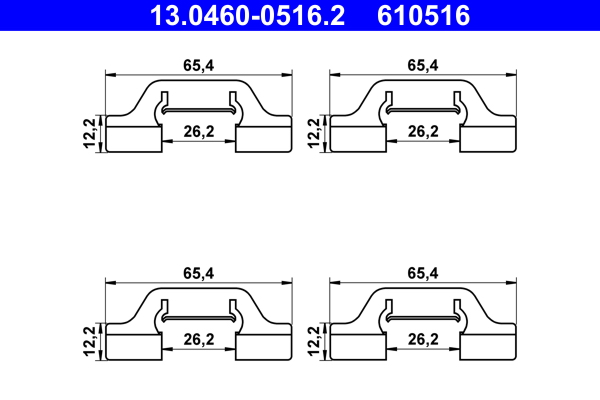 Kit accessori, pastiglia freno ATE 610516