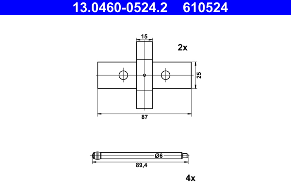 Kit accessori, pastiglia freno ATE 610524