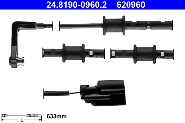 Contatto segnalazione, usura past. freno/mat. d'attrito ATE 620960