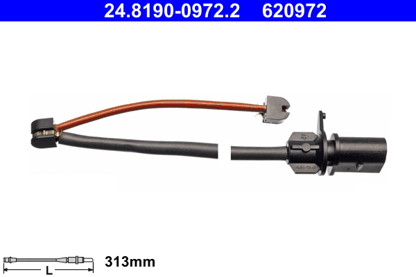 Contatto segnalazione, usura past. freno/mat. d'attrito ATE 620972