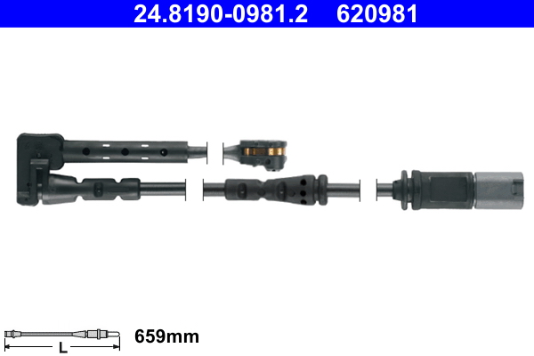 Contatto segnalazione, usura past. freno/mat. d'attrito ATE 620981