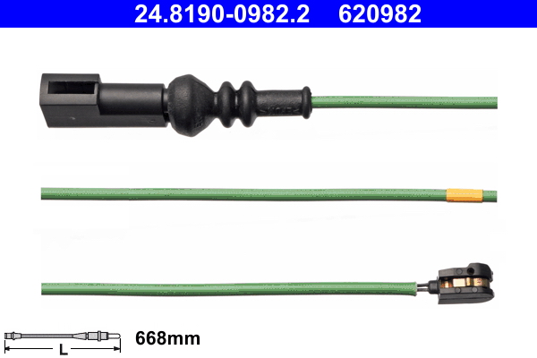 Contatto segnalazione, usura past. freno/mat. d'attrito ATE 620982