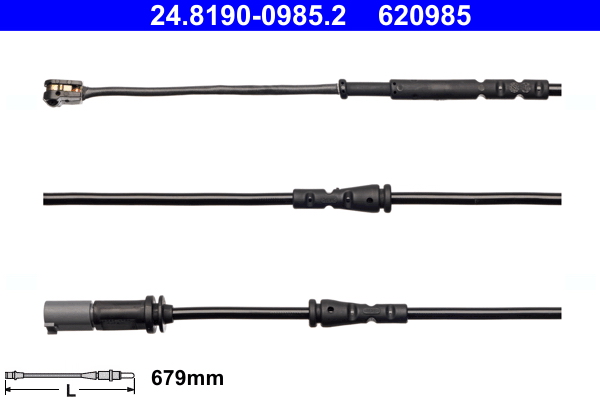 Contatto segnalazione, usura past. freno/mat. d'attrito ATE 620985