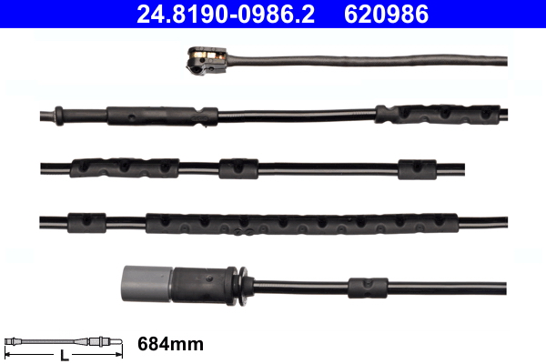 Contatto segnalazione, usura past. freno/mat. d'attrito ATE 620986