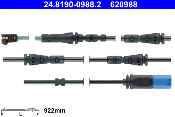 Contatto segnalazione, usura past. freno/mat. d'attrito ATE 620988