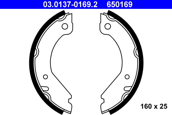 Kit ganasce, freno stazionamento ATE 650169