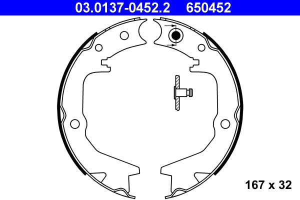 Kit ganasce, freno stazionamento ATE 650452
