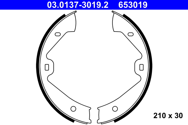 Kit ganasce, freno stazionamento ATE 653019