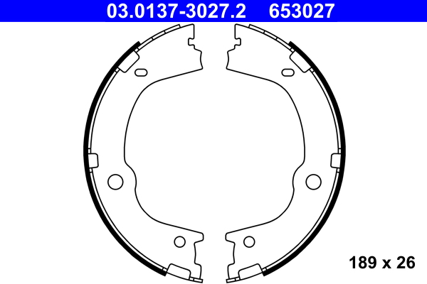 Kit ganasce, freno stazionamento ATE 653027