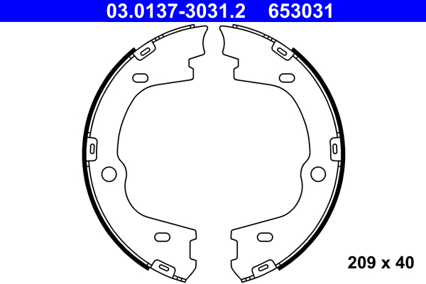 Kit ganasce, freno stazionamento ATE 653031