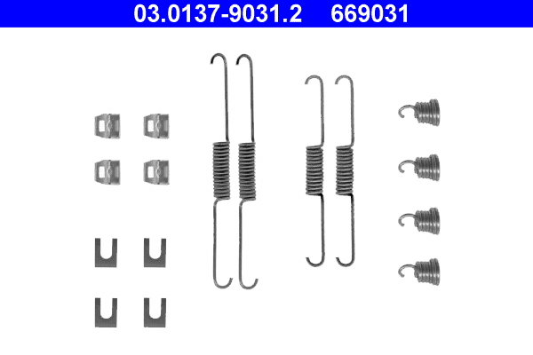 Kit accessori, ganasce freno ATE 669031