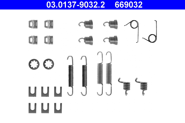 Kit accessori, ganasce freno ATE 669032