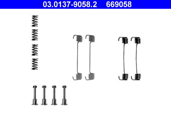 Kit accessori, ganasce freno stazionamento ATE 669058