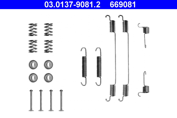 Kit accessori, ganasce freno ATE 669081