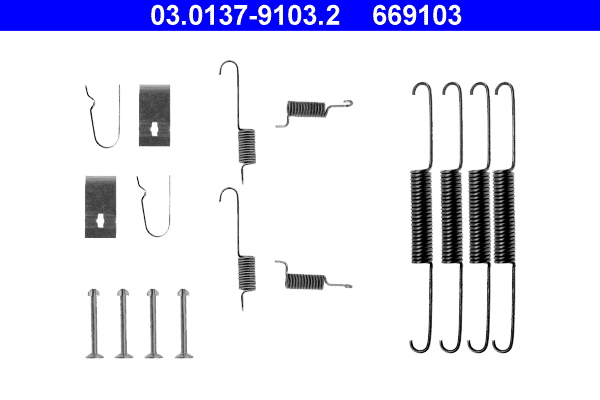 Kit accessori, ganasce freno ATE 669103