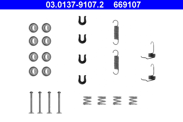 Kit accessori, ganasce freno ATE 669107