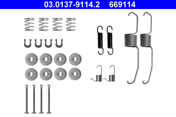 Kit accessori, ganasce freno ATE 669114