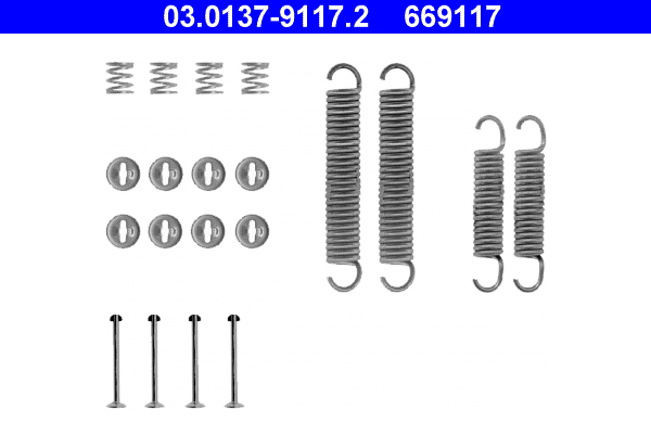 Kit accessori, ganasce freno ATE 669117