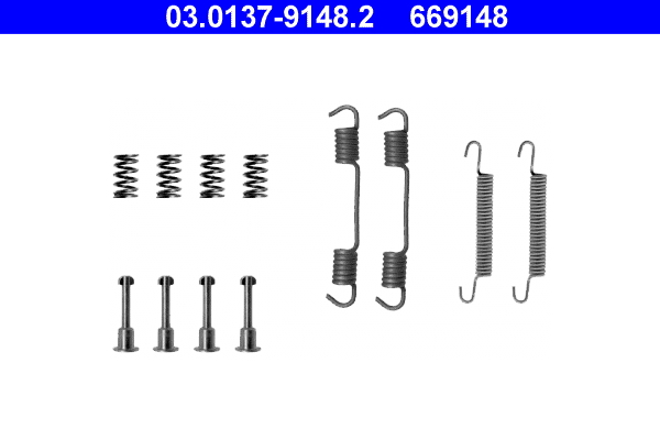 Kit accessori, ganasce freno stazionamento ATE 669148