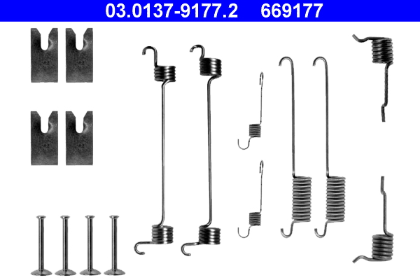 Kit accessori, ganasce freno ATE 669177