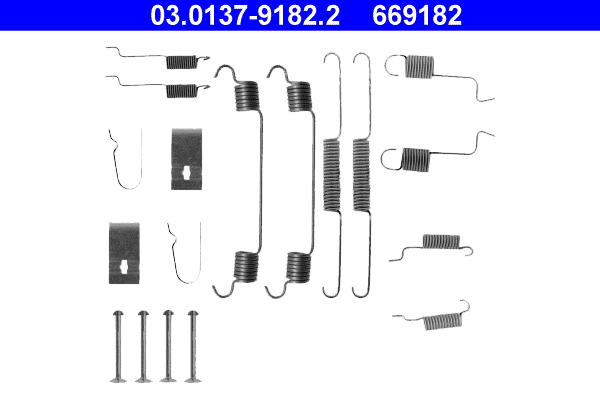 Kit accessori, ganasce freno ATE 669182