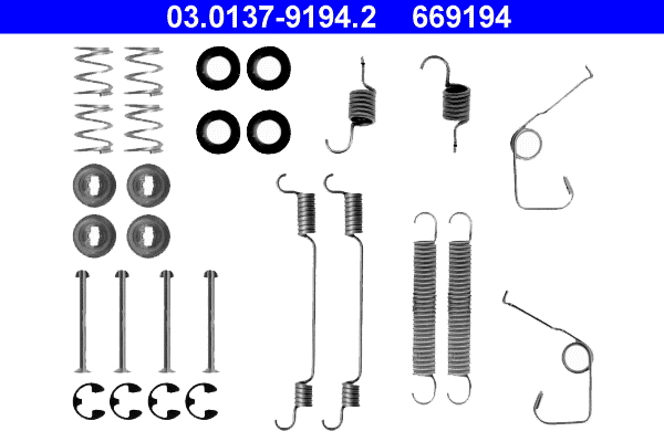 Kit accessori, ganasce freno ATE 669194