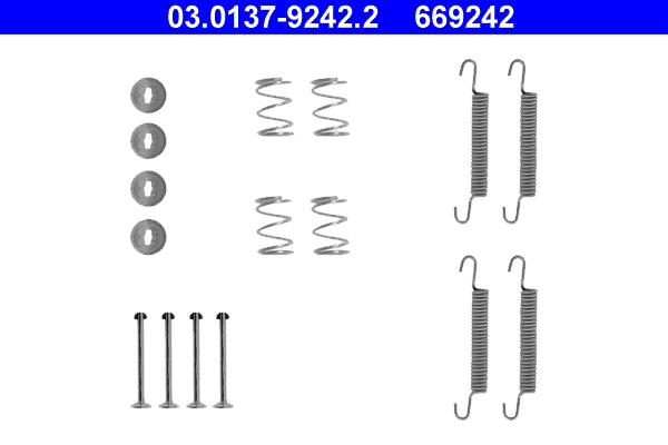 Kit accessori, ganasce freno stazionamento ATE 669242
