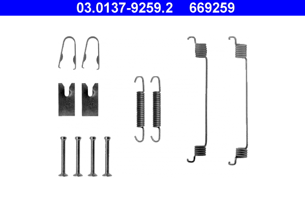 Kit accessori, ganasce freno ATE 669259