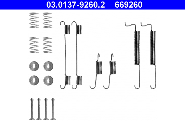 Kit accessori, ganasce freno ATE 669260