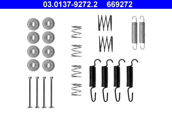 Kit accessori, ganasce freno stazionamento ATE 669272