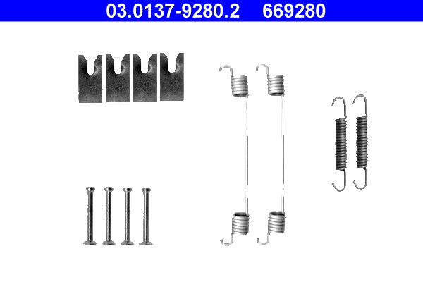 Kit accessori, ganasce freno ATE 669280