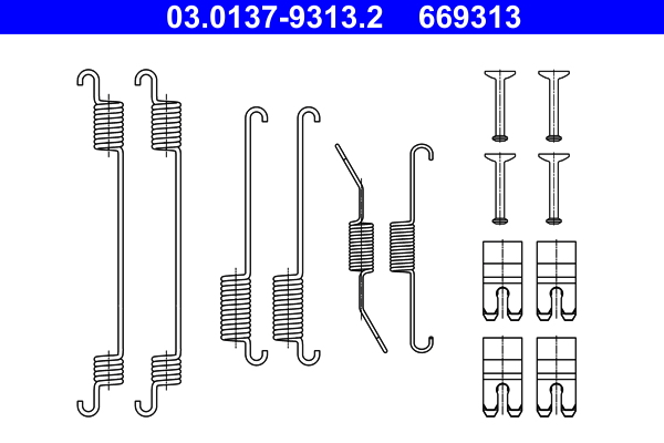 Kit accessori, ganasce freno ATE 669313
