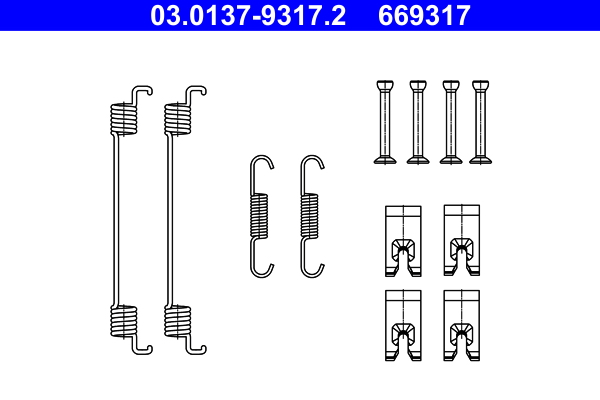 Kit accessori, ganasce freno ATE 669317