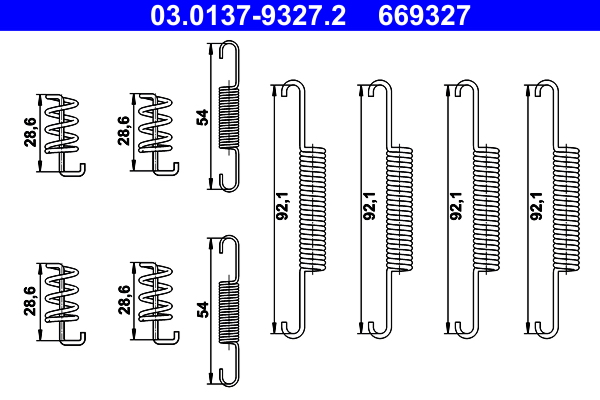 Kit accessori, ganasce freno stazionamento ATE 669327