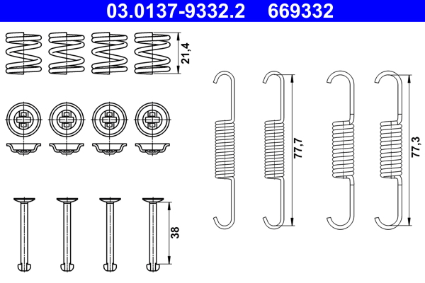 Kit accessori, ganasce freno stazionamento ATE 669332