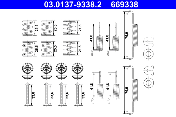 Kit accessori, ganasce freno stazionamento ATE 669338