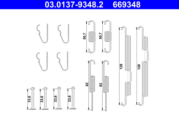 Kit accessori, ganasce freno ATE 669348