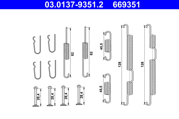 Kit accessori, ganasce freno ATE 669351