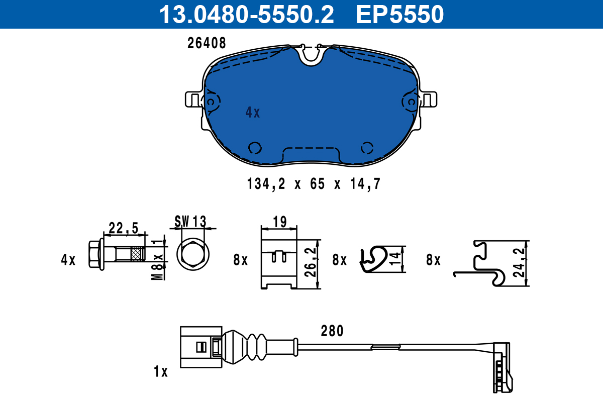 Pastiglie freno ATE EP5550