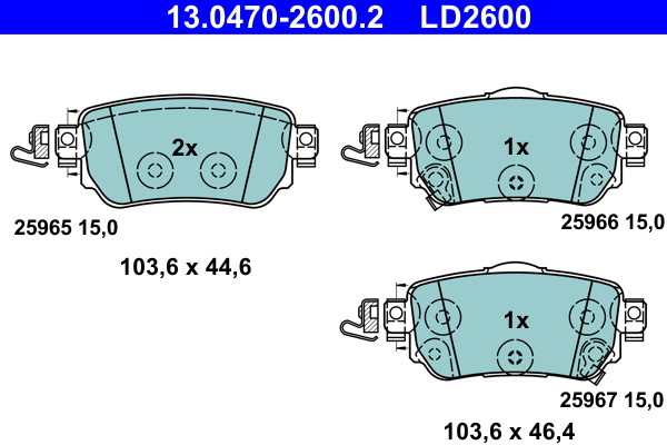 Pastiglie freno ATE LD2600