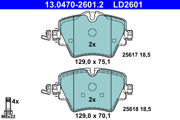 Pastiglie freno ATE LD2601