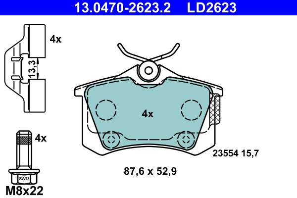 Pastiglie freno ATE LD2623