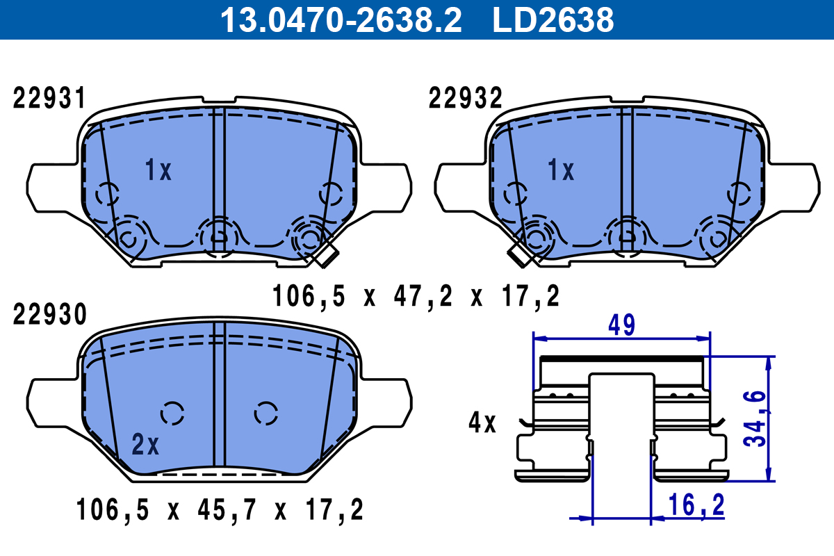 Pastiglie freno ATE LD2638
