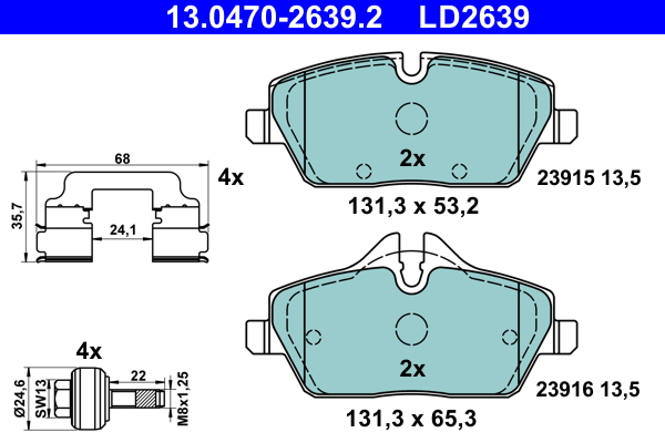 Pastiglie freno ATE LD2639